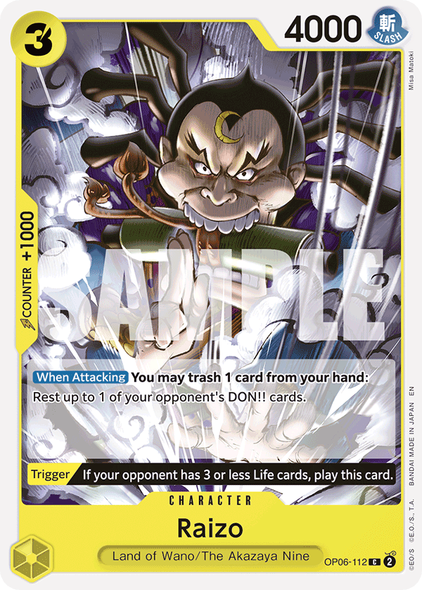 Carte Raizo OP06-112_r1 Common — One Piece TCG ST-28 (Bandai)
