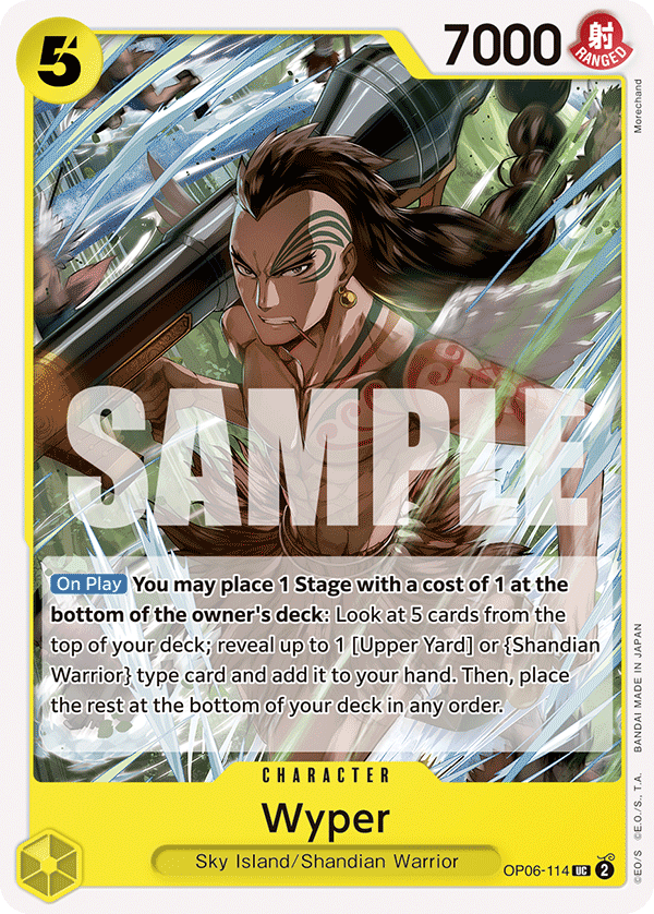 Carte Wyper OP06-114 Uncommon — One Piece TCG OP-06 Wings of the Captain (Bandai)