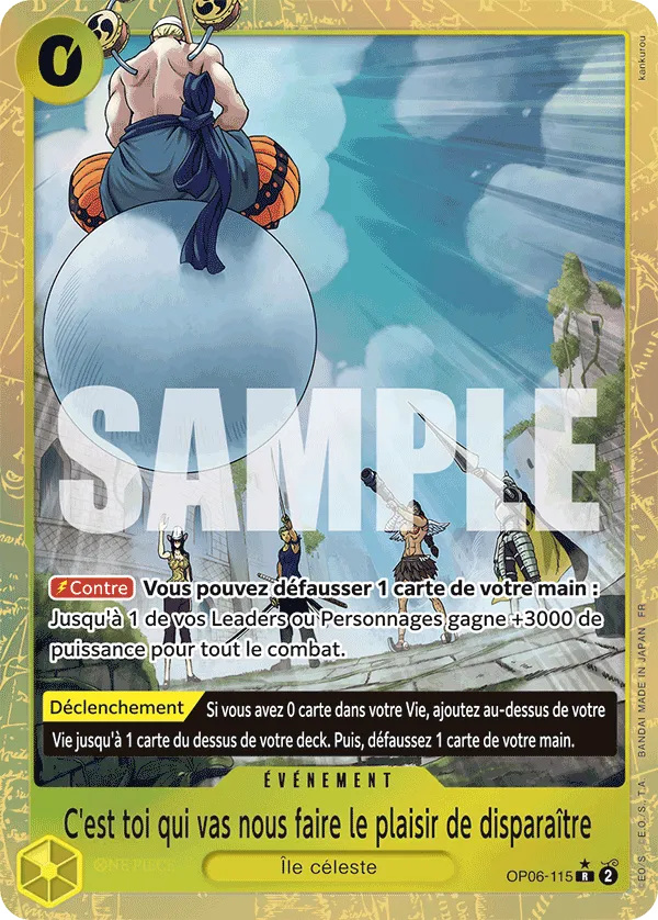 Carte You're the One Who Should Disappear. OP06-115_p2 Rare Alt Art — One Piece TCG OP-06 Wings of the Captain (Bandai)