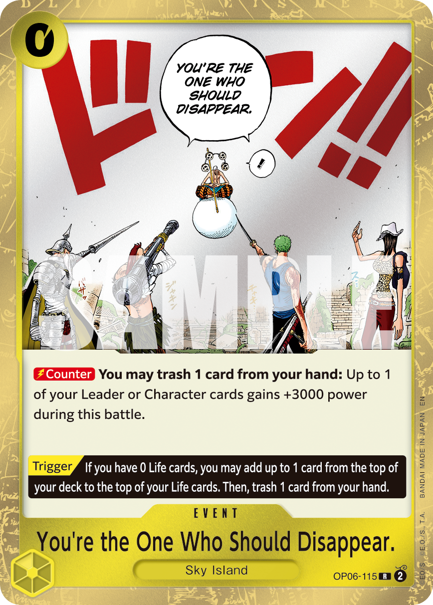 Carte C'est toi qui vas nous faire le plaisir de disparaître OP06-115_r1 Rare Serial — One Piece TCG PRB-02 The Best Vol. 2 (Bandai)