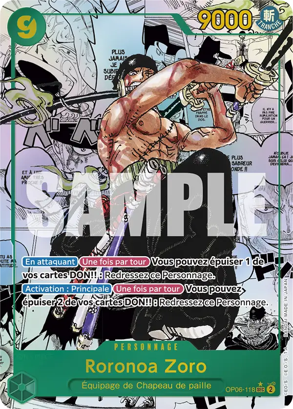 Carte Roronoa Zoro OP06-118_p1 Secret Rare OP-06 — One Piece TCG (Bandai)