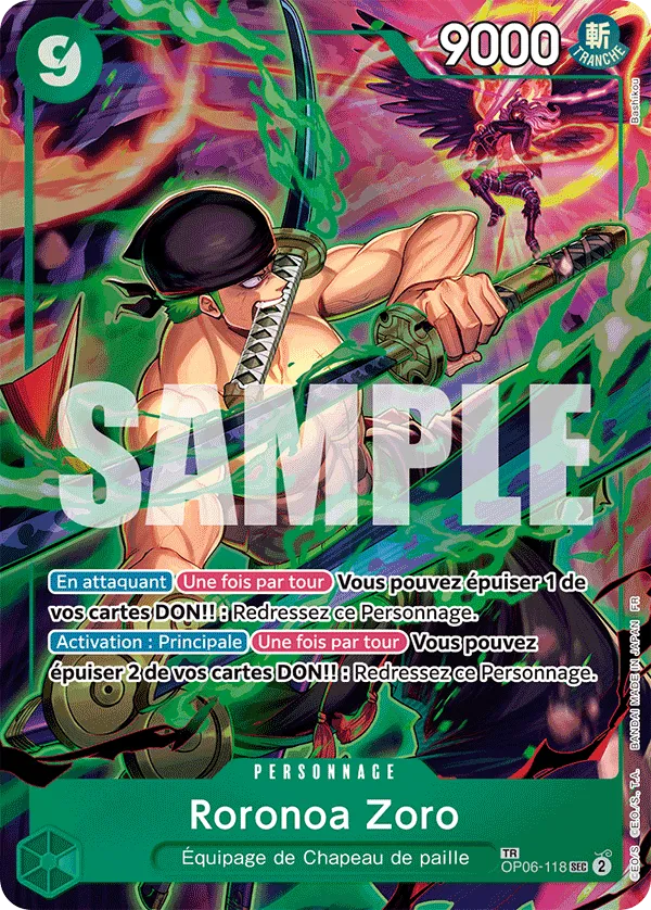Carte Roronoa Zoro OP06-118_p2 Treasure Rare OP-11 — One Piece TCG (Bandai)