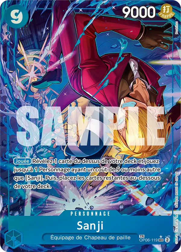 Carte Treasure Rare Sanji OP06-119_p1 (TR FR) — One Piece TCG OP-09 Emperors in the New World (Bandai)