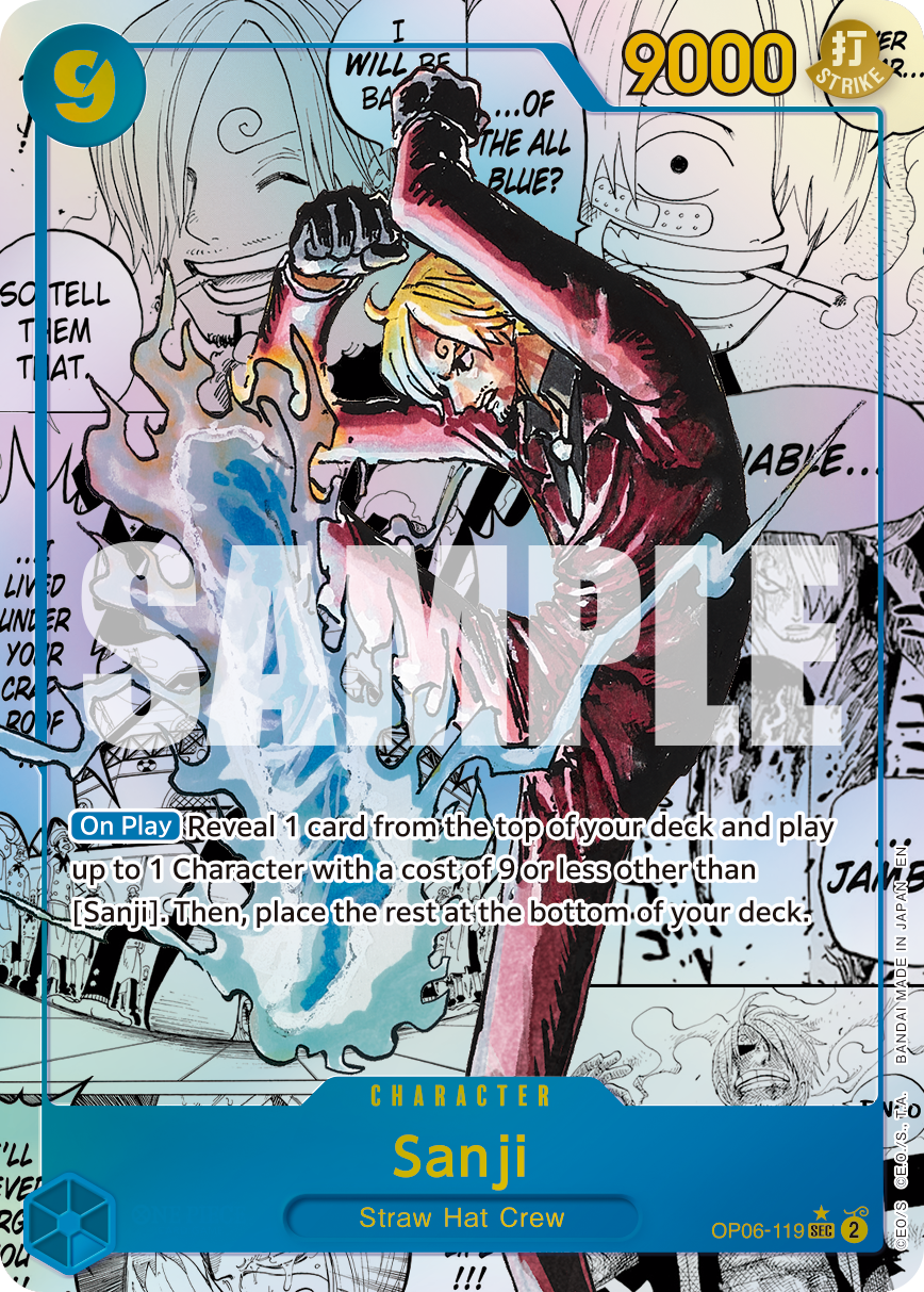 Carte Manga Rare Sanji OP06-119_p3 Secret Rare — One Piece TCG PRB-02 The Best Vol. 2 (Bandai)