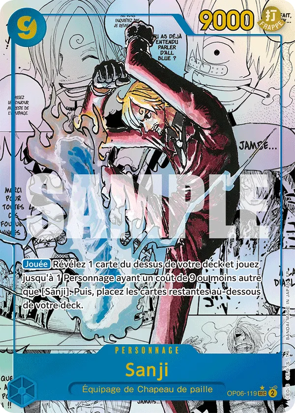 Carte Sanji OP06-119_p3 Secret Rare PRB-02 — One Piece TCG (Bandai)