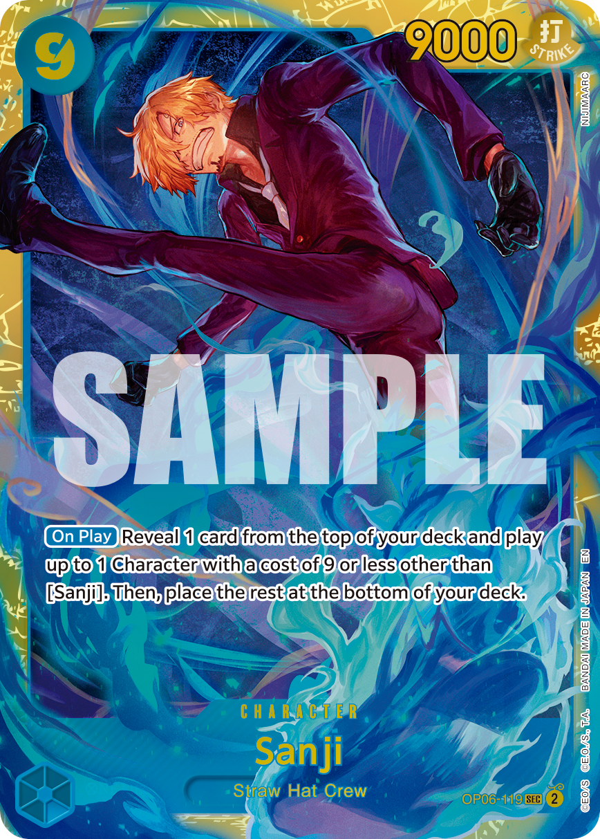 Carte Sanji OP06-119_r1 Secret Rare Serial — One Piece TCG PRB-02 The Best Vol. 2 (Bandai)
