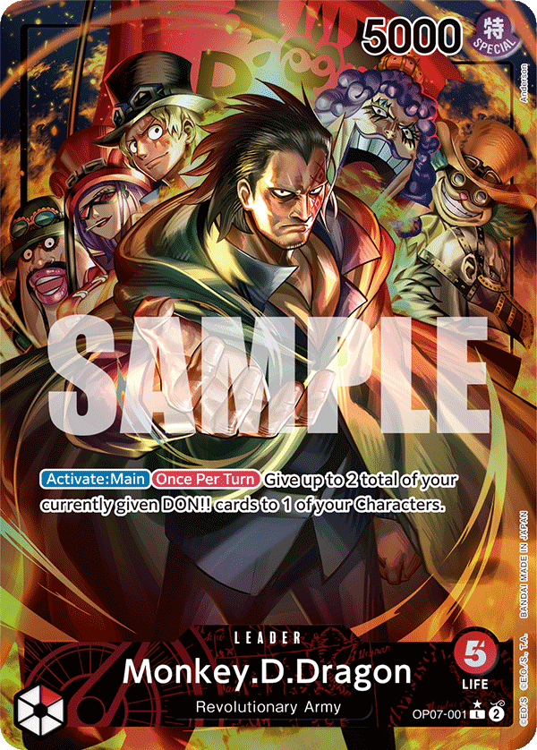 Carte Monkey D. Dragon OP07-001_p1 Leader — One Piece TCG OP-07 (Bandai)