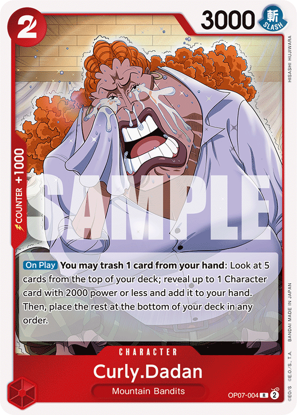 Carte Curly.Dadan OP07-004 Rare — One Piece TCG OP-07 (Bandai)