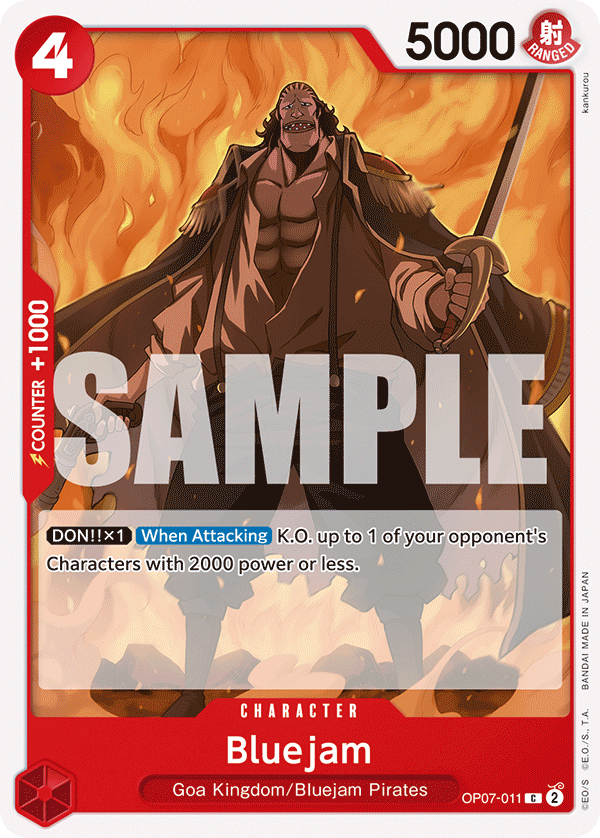 Carte Bluejam OP07-011 Common — One Piece TCG OP-07 500 Years in the Future (Bandai)