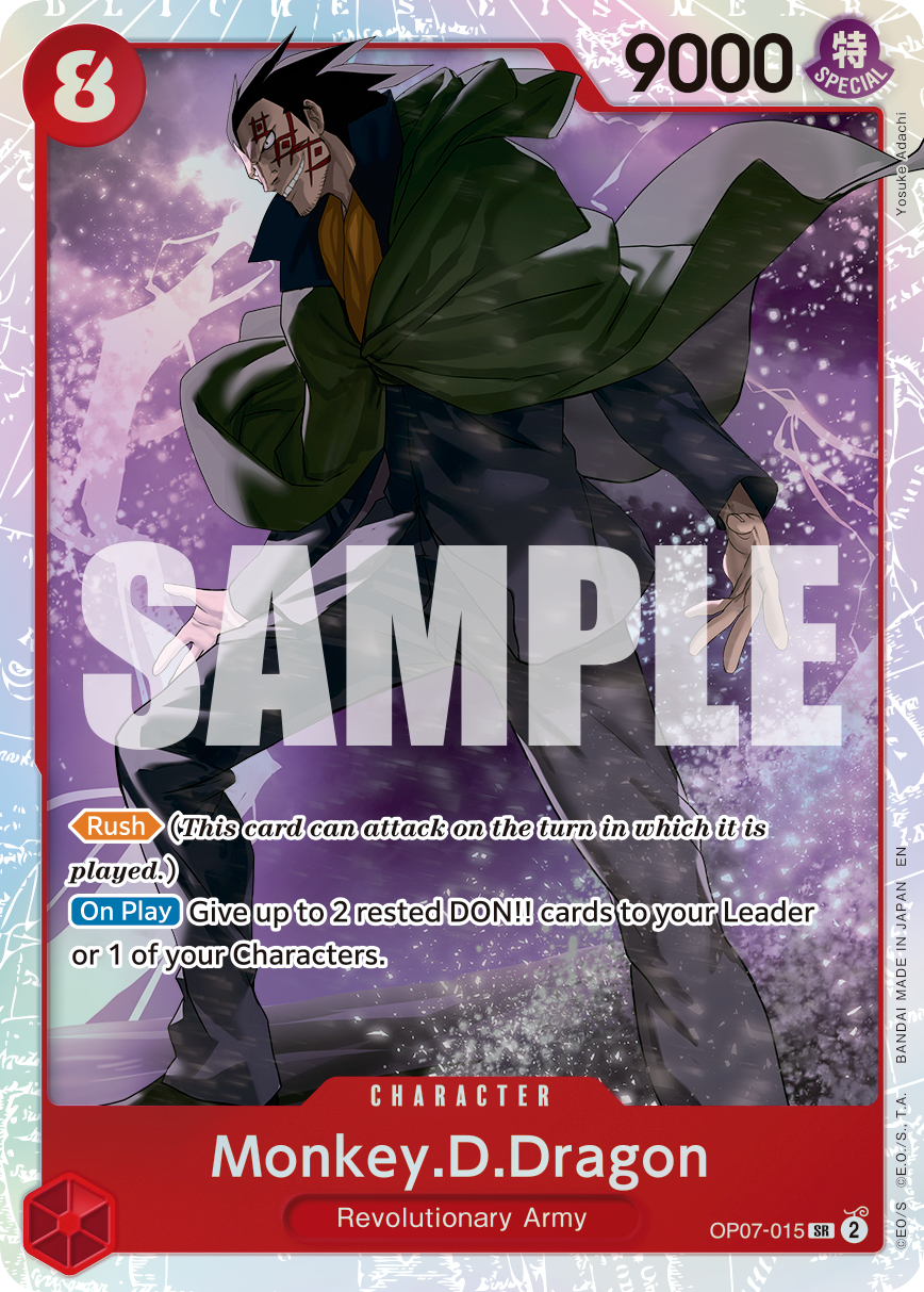 Carte Monkey D. Dragon OP07-015_r1 Super Rare — One Piece TCG PRB-02 (Bandai)