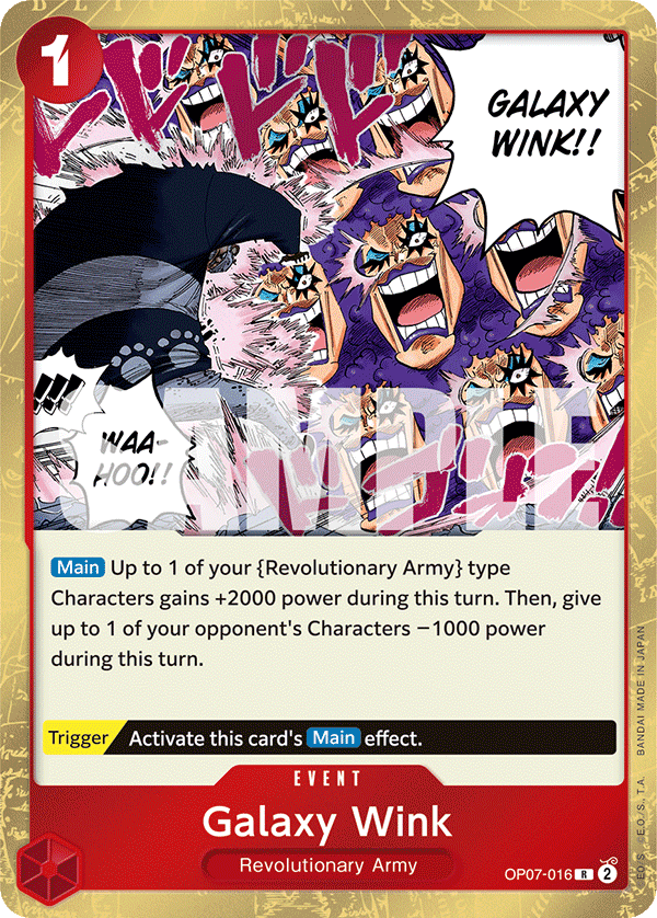 Carte Galaxy Wink OP07-016 Rare — One Piece TCG OP-07 500 Years in the Future (Bandai)