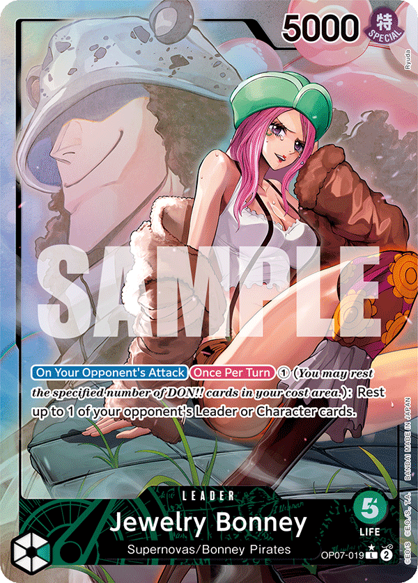 Carte Jewelry Bonney OP07-019_p1 Leader — One Piece TCG OP-07 (Bandai)