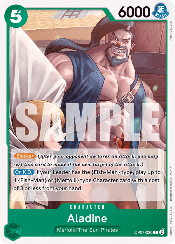 Carte Aladine OP07-020 Common — One Piece TCG OP-07 (Bandai)
