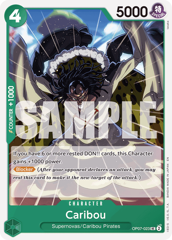 Carte Caribou OP07-023_r1 Uncommon Serial — One Piece TCG ST-24 Starter Deck: Green Jewelry Bonney (Bandai)