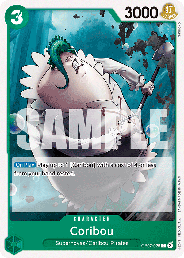 Carte Coribou OP07-025 Common — One Piece TCG OP-07 500 Years in the Future (Bandai)