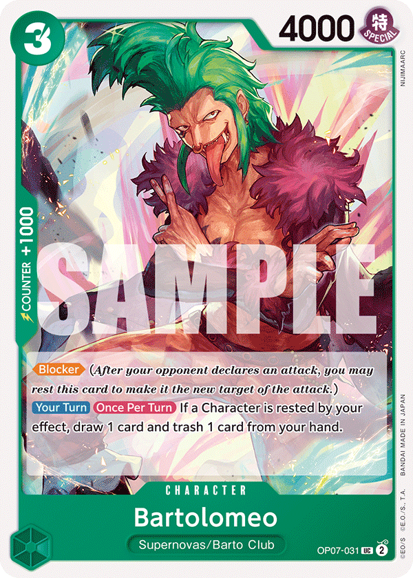 Carte Bartolomeo OP07-031 Uncommon — One Piece TCG OP-07 500 Years in the Future (Bandai)