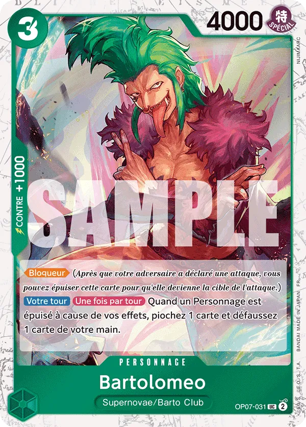 Carte Bartolomeo OP07-031_p2 Uncommon — One Piece TCG OP-07 (Bandai)