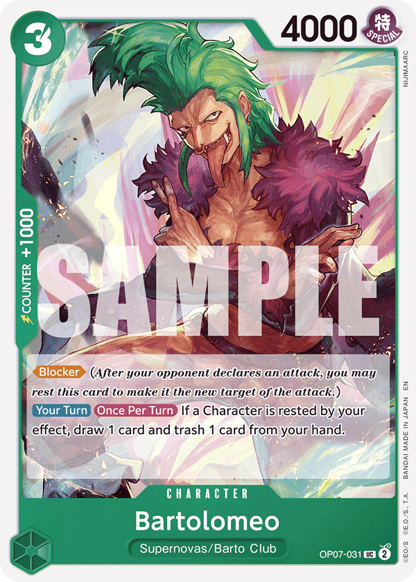 Bartolomeo OP07-031_r1 (Uncommon) — Serial V.1 Serial