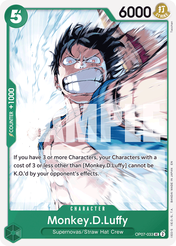 Carte Monkey.D.Luffy OP07-033_r1 Uncommon Serial — One Piece TCG ST-24 Starter Deck: Green Jewelry Bonney (Bandai)