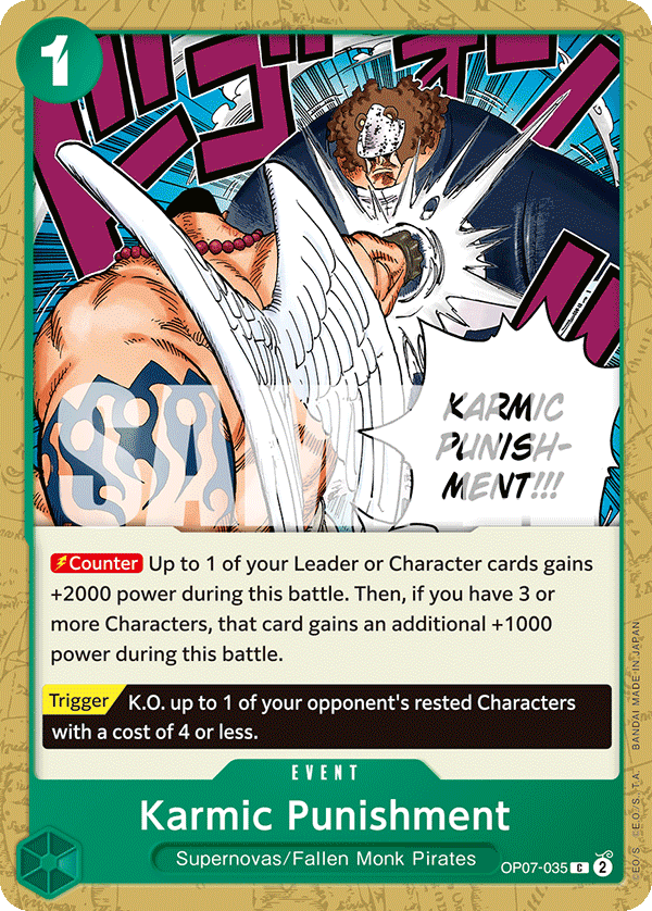 Carte Karmic Punishment OP07-035 Common — One Piece TCG OP-07 500 Years in the Future (Bandai)