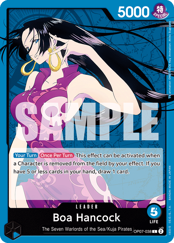 Carte Boa Hancock OP07-038 Leader — One Piece TCG OP-07 500 Years in the Future (Bandai)
