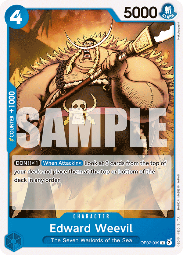 Carte Edward Weevil OP07-039 Common — One Piece TCG OP-07 (Bandai)