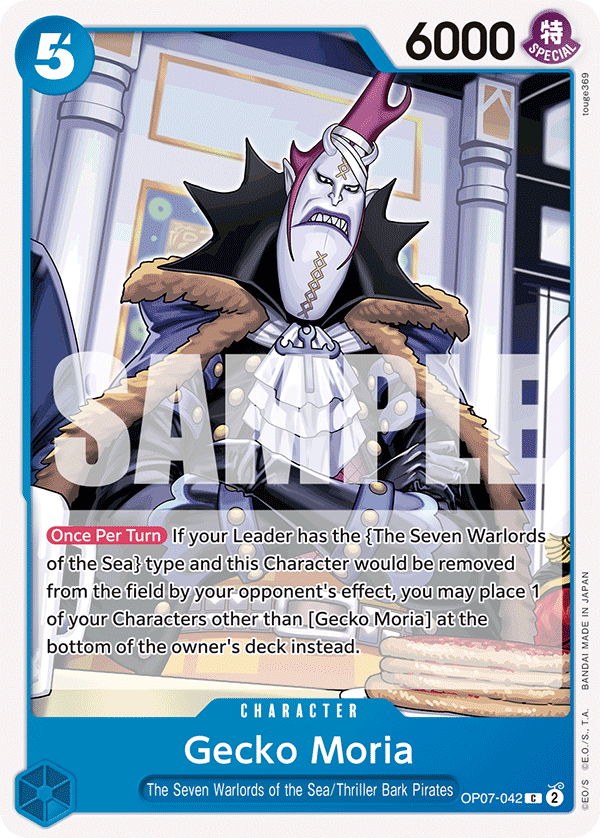 Carte Gecko Moria OP07-042 Common — One Piece TCG OP-07 500 Years in the Future (Bandai)