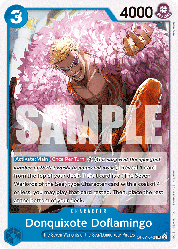 Carte Donquixote Doflamingo OP07-048 Uncommon — One Piece TCG OP-07 500 Years in the Future (Bandai)
