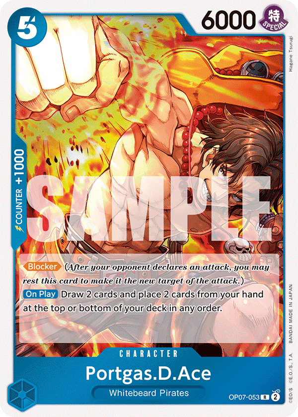 Carte Portgas.D.Ace OP07-053 Rare — One Piece TCG OP-07 500 Years in the Future (Bandai)