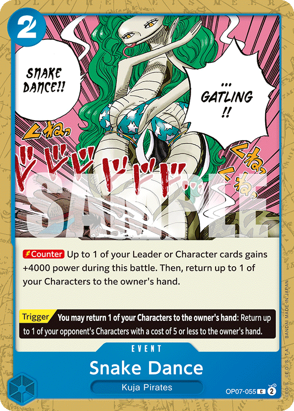 Carte Snake Dance OP07-055 Common — One Piece TCG OP-07 500 Years in the Future (Bandai)