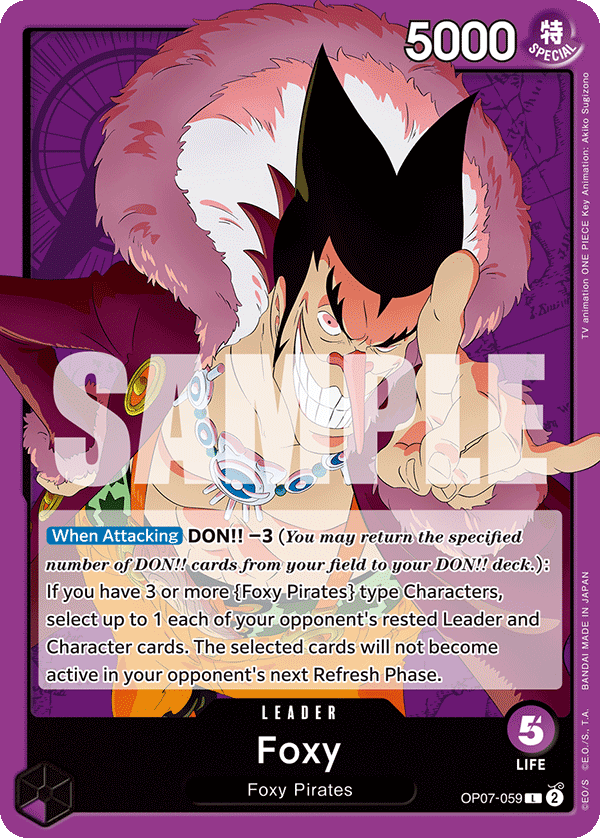 Carte Foxy OP07-059 Leader — One Piece TCG OP-07 (Bandai)