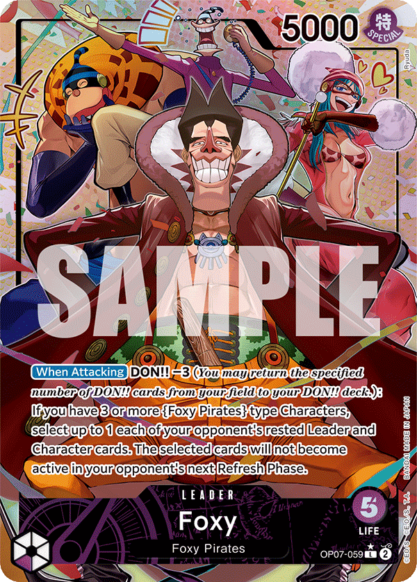 Carte Foxy OP07-059_p1 Leader — One Piece TCG OP-07 (Bandai)