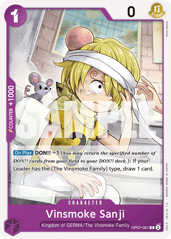 Carte Vinsmoke Sanji OP07-061 Common — One Piece TCG OP-07 (Bandai)