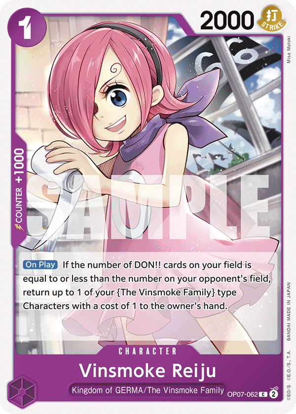 Carte Vinsmoke Reiju OP07-062 Common — One Piece TCG OP-07 (Bandai)