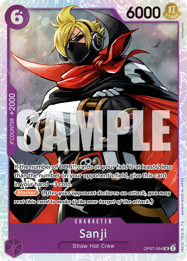 Carte Sanji OP07-064 Super Rare — One Piece TCG OP-07 (Bandai)