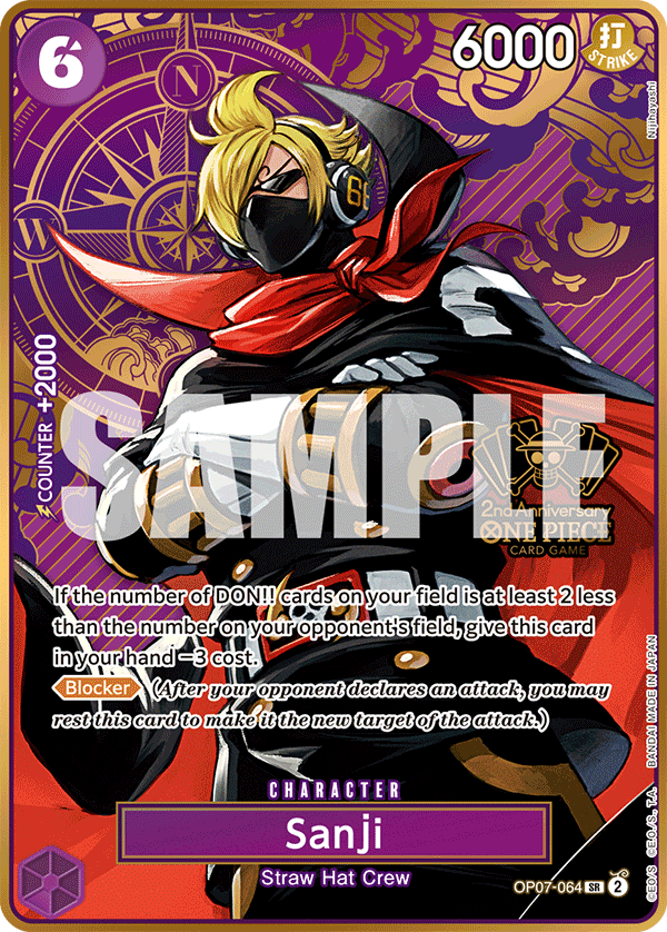 Carte Sanji OP07-064_p2 Super Rare Alt Art — One Piece TCG OTHER One Piece Products (Bandai)