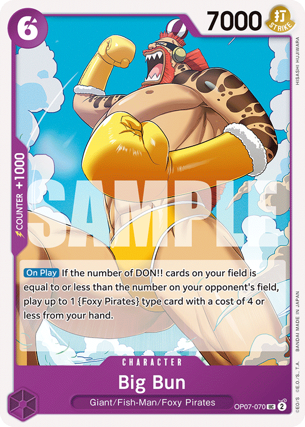 Carte Big Bun OP07-070 Uncommon — One Piece TCG OP-07 500 Years in the Future (Bandai)