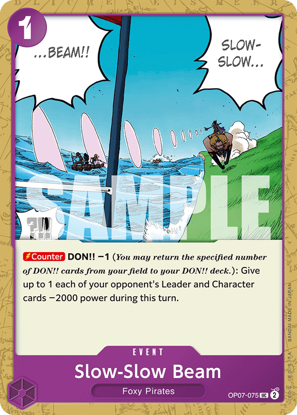 Carte Slow-Slow Beam OP07-075 Uncommon — One Piece TCG OP-07 500 Years in the Future (Bandai)