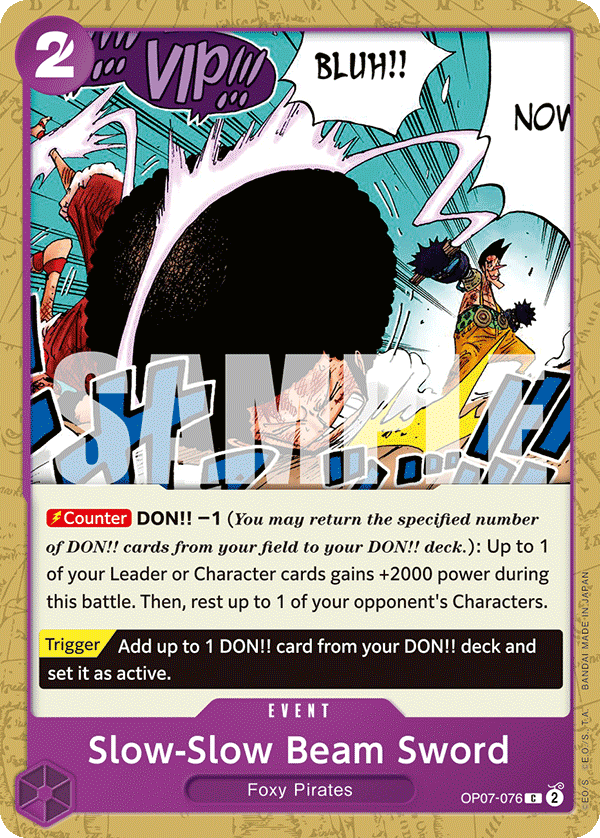 Carte Slow-Slow Beam Sword OP07-076 Common — One Piece TCG OP-07 500 Years in the Future (Bandai)