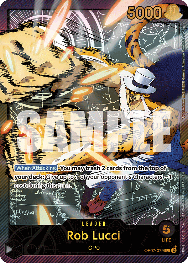 Carte Rob Lucci OP07-079_p2 Leader Alt Art — One Piece TCG EB-02 Anime 25th Collection (Bandai)