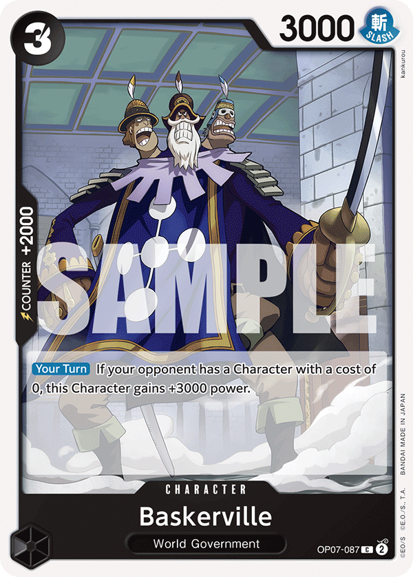 Carte Baskerville OP07-087 Common — One Piece TCG OP-07 500 Years in the Future (Bandai)