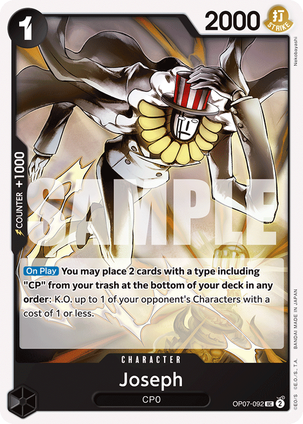 Carte Joseph OP07-092 Uncommon — One Piece TCG OP-07 500 Years in the Future (Bandai)