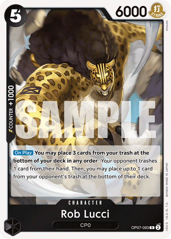 Carte Rob Lucci OP07-093 Rare — One Piece TCG OP-07 500 Years in the Future (Bandai)