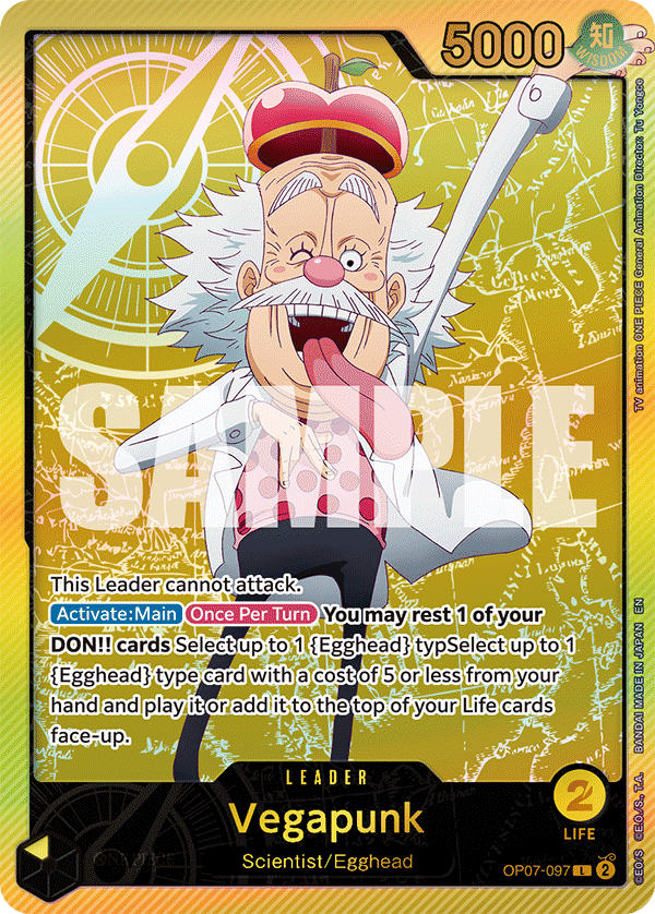 Carte Vegapunk OP07-097_p2 Leader — One Piece TCG EB-02 (Bandai)