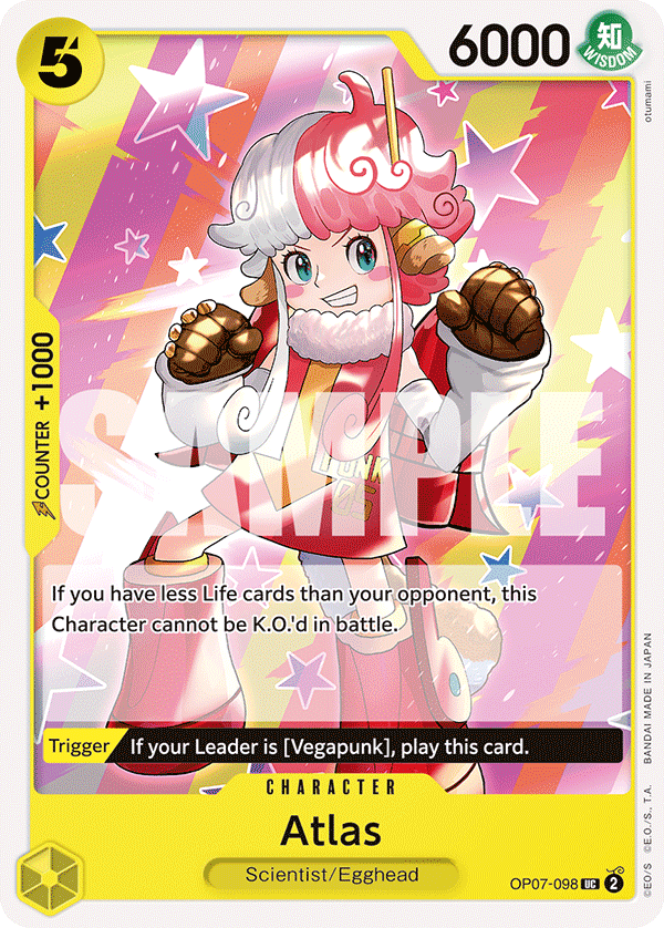 Carte Atlas OP07-098 Uncommon — One Piece TCG OP-07 (Bandai)