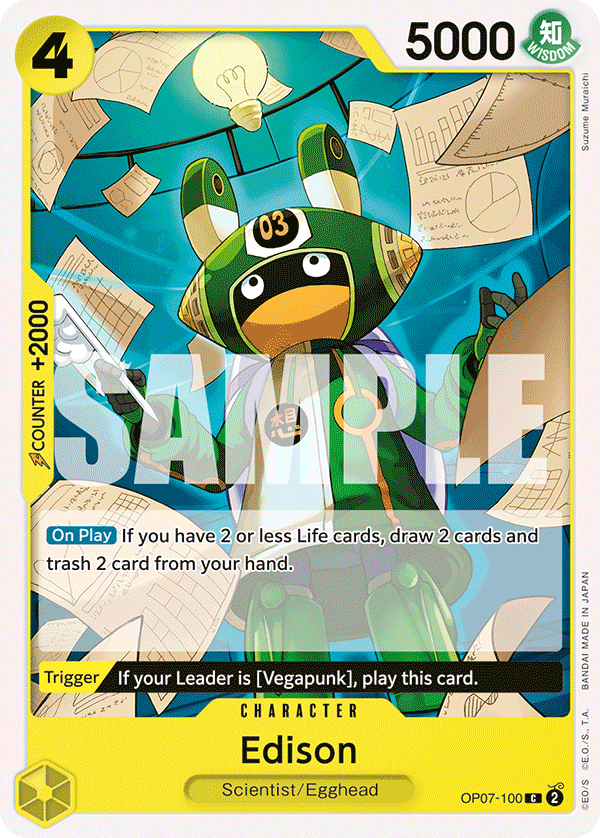 Carte Edison OP07-100 Common — One Piece TCG OP-07 (Bandai)
