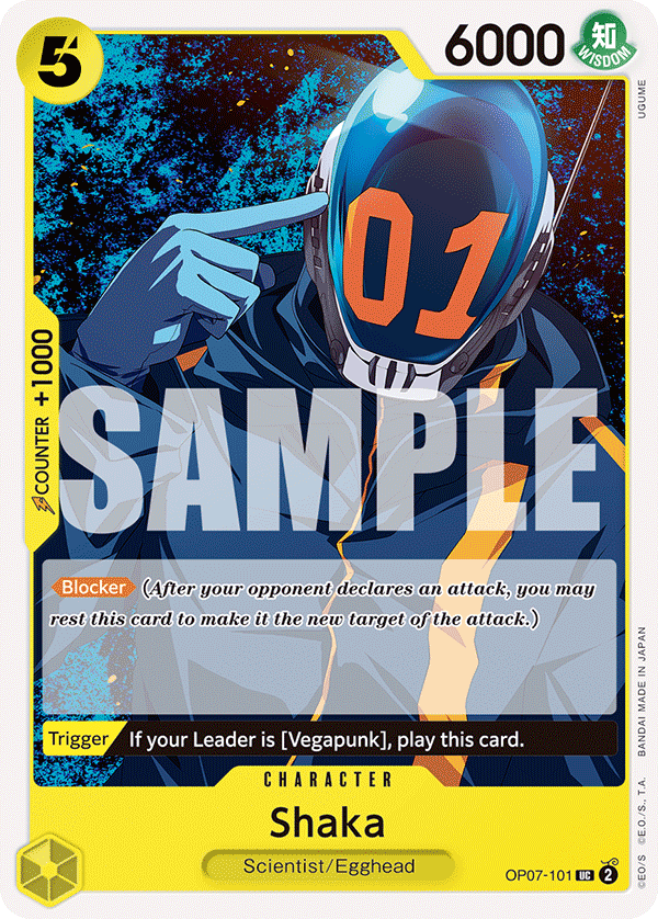 Carte Shaka OP07-101 Uncommon — One Piece TCG OP-07 (Bandai)