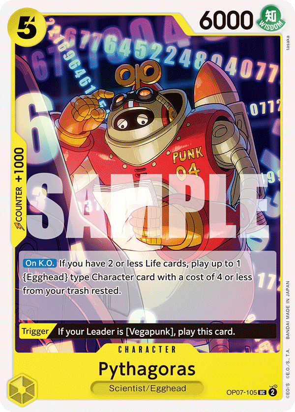 Carte Pythagoras OP07-105 Uncommon — One Piece TCG OP-07 500 Years in the Future (Bandai)