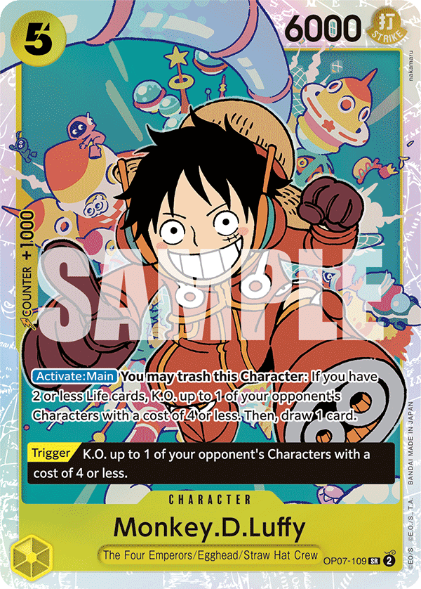 Carte Monkey.D.Luffy OP07-109 Super Rare — One Piece TCG OP-07 500 Years in the Future (Bandai)