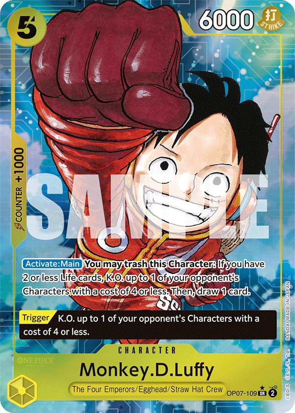 Carte Monkey.D.Luffy OP07-109_p1 Super Rare Alt Art — One Piece TCG OP-07 500 Years in the Future (Bandai)